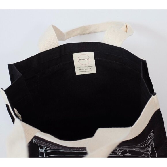 New Daunt Books London canvas tote bag black silver foil - Picture 6 of 6